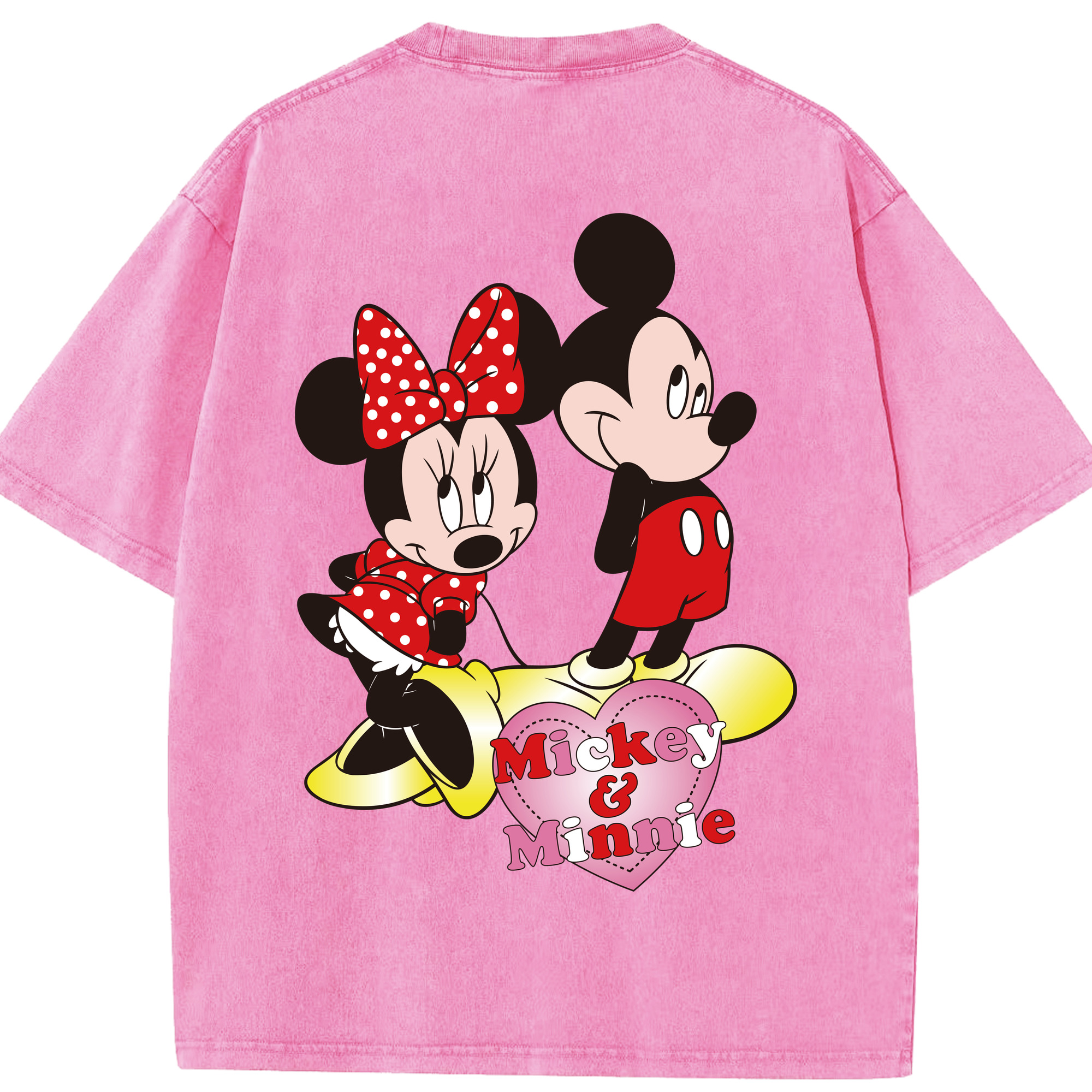 （画像用） ミッキーマウス Mickey Mouse 綿100% ヴィンテージ風 半袖Tシャツ（背面プリント）